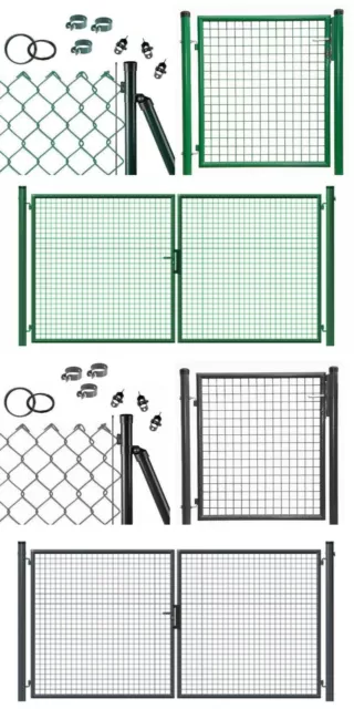 Komplettset MASTER Maschendrahtzaun + Tor GRÜN Bausatz Gartenzaun Zaunset Gitter