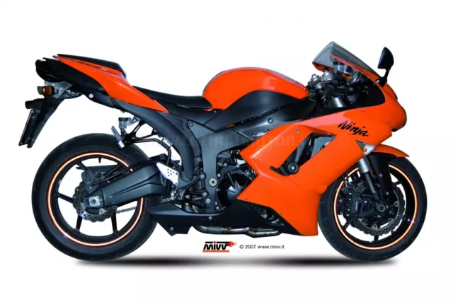 Mivv Exhaust Muffler Suono Black Steel Underseat for Kawasaki Zx-6 R 2007 > 2008
