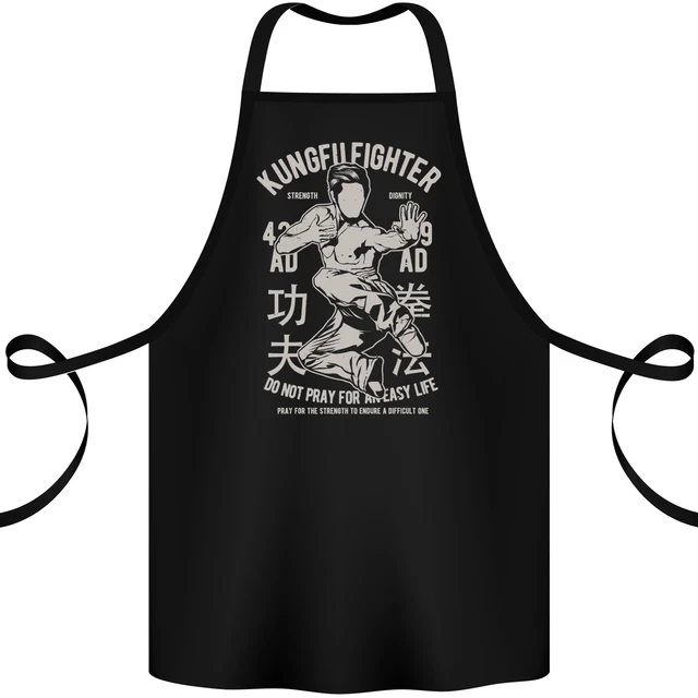 Kung Fu Fighter Mixed Martial Arts MMA Cotton Apron 100% Organic