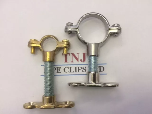 Brass or Chrome Munsen Ring, Baseplate & Steel - Copper Pipe Clip Hanger support