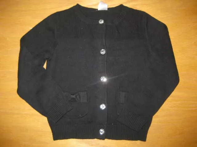 NWT Gymboree Joyful Holiday size 3-4 Black Bow Pocket Cardigan Sweater