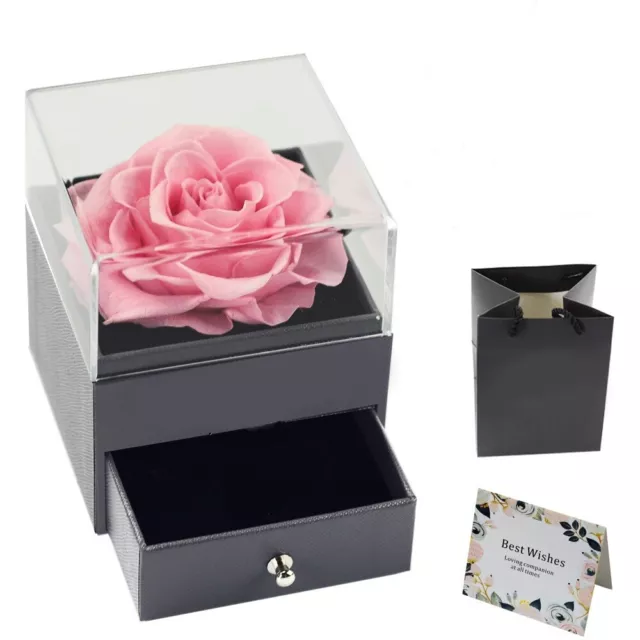 Beautiful Red Eternal Rose Jewelry Box For Girlfriend Mother Gift