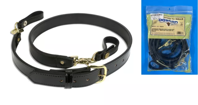 Boston Leather 6511--2-Gld Sam Browne Shoulder Strap Belt Keeper D-Rings Snap
