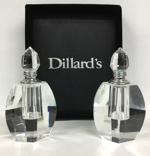 Dillard’s Crystal Perfume Bottle In Box Lot Of 2 100% New As Pictured