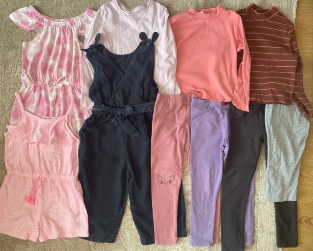 Girls Summer Clothes Bundle Jumpsuit Top Legging Age 5-6 Years 10 Items