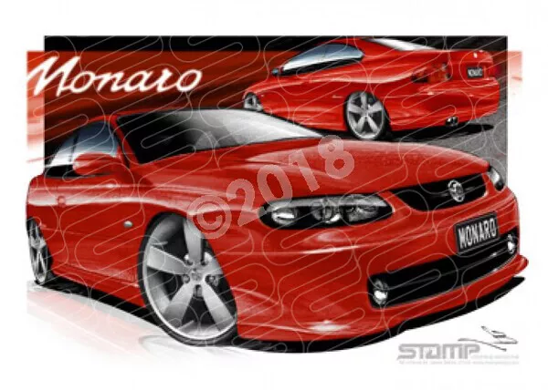 Holden Monaro V2 MONARO V2 II STING RED A3 FRAMED PRINT (HC84F)