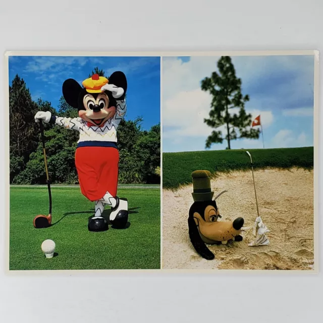 WDW Golf Coarse Photo Print Postcard Walt Disney World 1982 Mickey Mouse Goofy