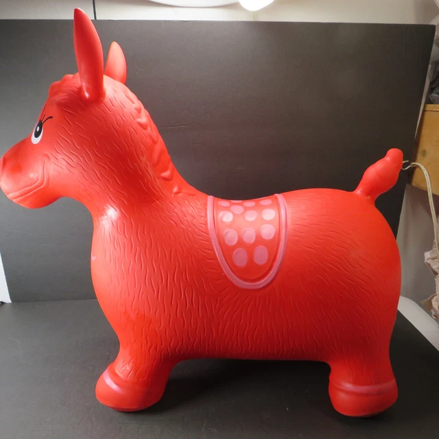 APPLEROUND RED HORSE/DONKEY Hopper Jumping Ride Bouncing Toy Toddler