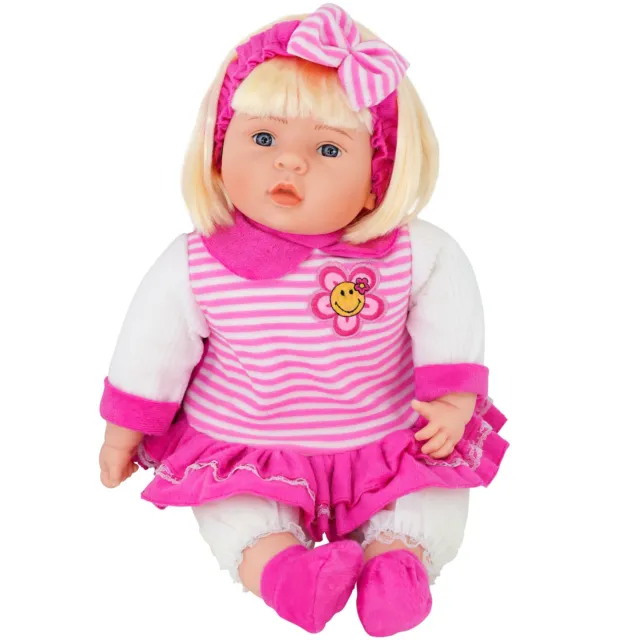 BiBi Doll Lifelike Large Size 24" Soft Bodied Chubby Baby Doll Girl With Sounds