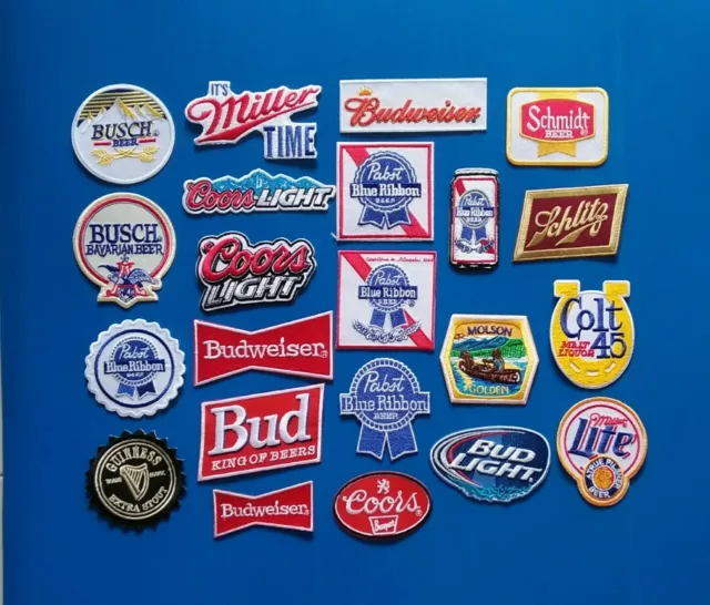 5 ITS MILLER TIME BEER PHOTO Easy Sew/Iron On  WHOLESALE PATCHES FREE SHIP