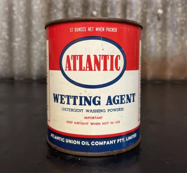 ATLANTIC UNION WETTING AGENT Vintage 12pz Grease Oil Tin