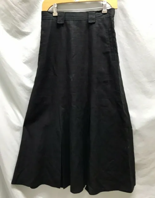 Vtg M & G black linen TRACHTEN skirt. Sz 8-10. EU 38 Germany Tyrol, Midi W/slits