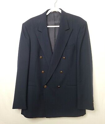 Henry Grethel Navy Blazer Suit Jacket Brass Buttons Size 42L