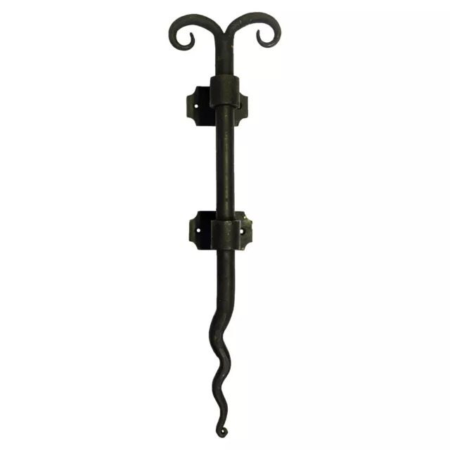 Handmade Black Wrought Iron Entrance Door Push Pull Swirl Handle 18.25 Inches