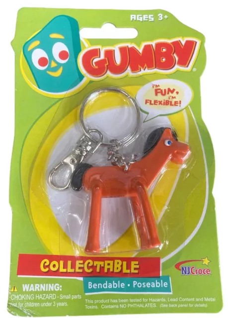 Gumby - Pokey 3 Bendable Keychain ** Box Damage ** 2