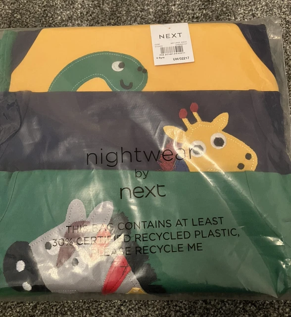 BRAND NEW NEXT Boys Animal Print 3 Pack Snuggle Pyjamas Set Age 4