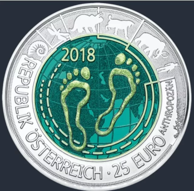 Boxset 25 Euros Silver Austria Niobium Anthropocene Be Proof 2018