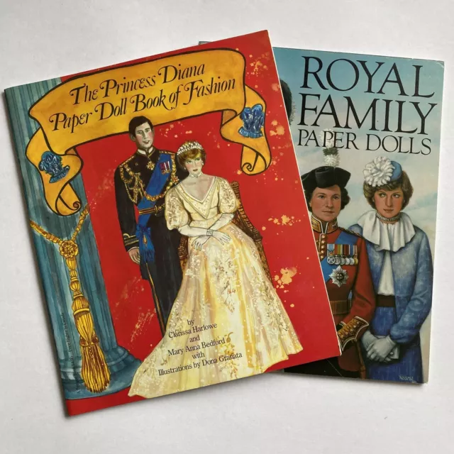 Vtg Princess Diana Paper Doll Book of Fashion Royal Family Coloring Book Uncut