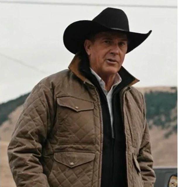 MEN'S YELLOWSTONE KEVIN Costner John Dutton Season 4 Brown Cotton