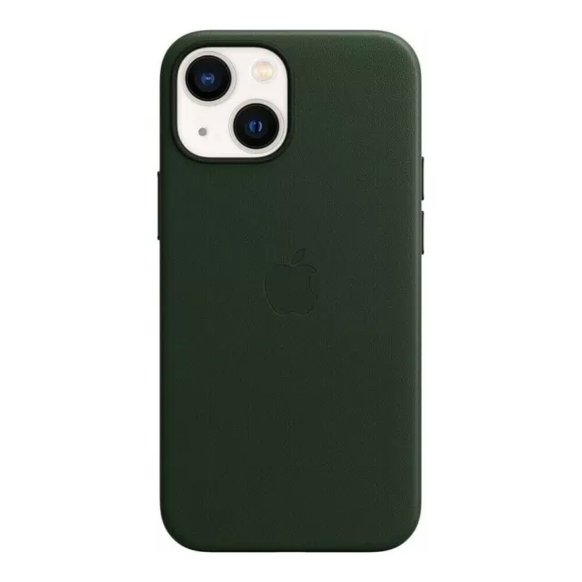 Original Apple iPhone 13 Mini Leder Case Hülle MagSafe Schwarzgrün NEU OVP