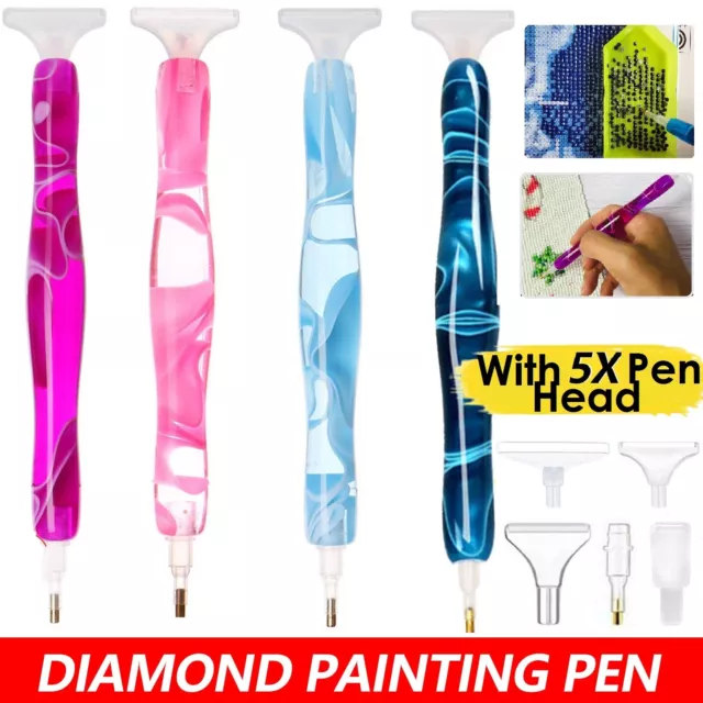 5D 5Head Diamond Painting Pen Tools Resin Point Drill Pens Cross Stitch DIY Art