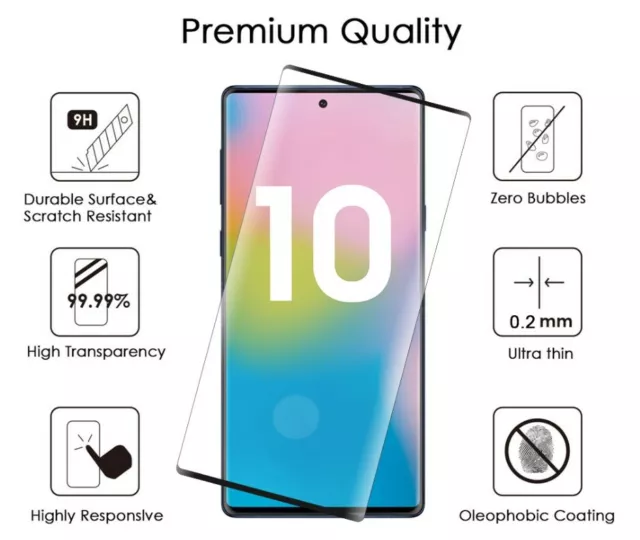 Lot Full Cover Tempered Glass Screen Protector For Samsung Galaxy S10+ S10e N10