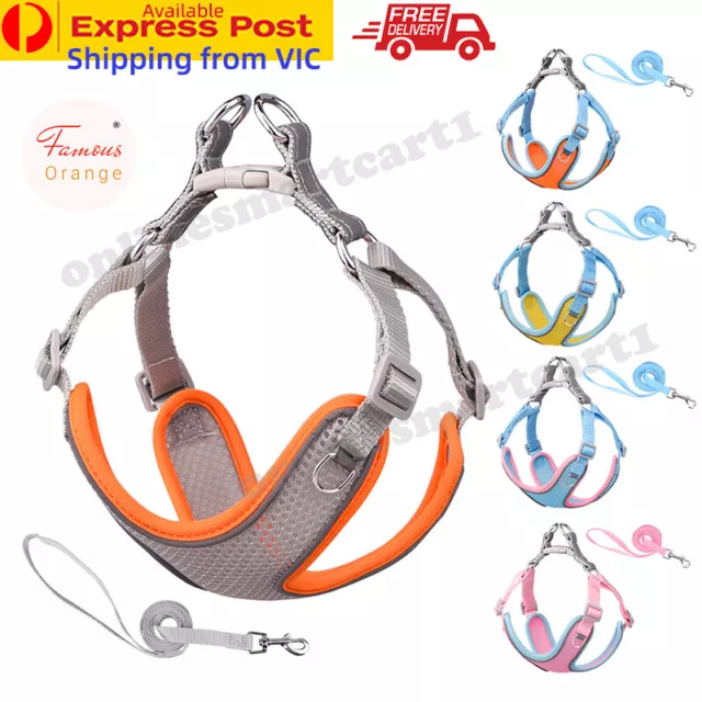 Adjustable Reflective Pet Dog Harness and Leash Walking Puppy Cat Harness Vest