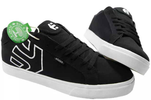 ETNIES Fader Vulc canvas Sneakers- 12- NEW- Retro black skate/surf tennis shoes