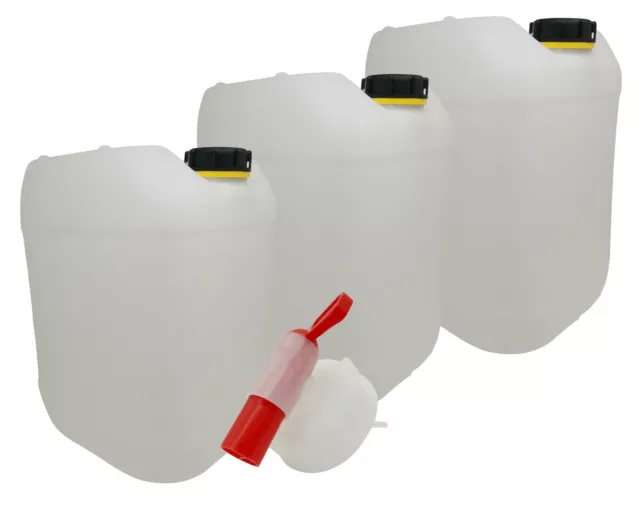 3 Trinkwasser Kanister Set mit Auslaufhahn 20 25 30 L lebensmittelecht BPA Frei