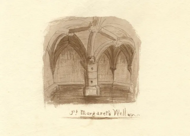T. Heron, St Margaret's Well, Edinburgh – late 19th-century watercolour painting