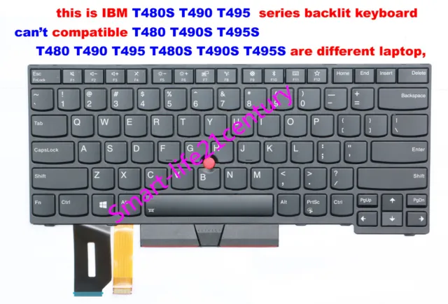 New for Lenovo IBM Thinkpad T490 T495(can't for T490s T495s) keyboard US backlit