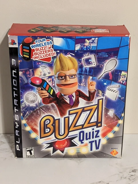 Buzz Quiz TV - PlayStation 3 PS3 Game w/ 4 Buzzers, Dongle & Manual IN BOX LOOK!