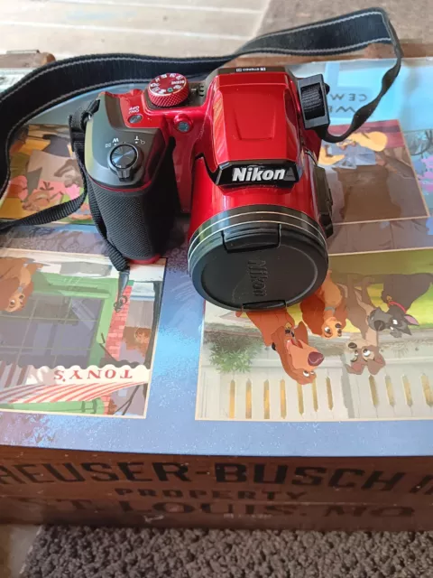 Nikon Coolpix B500 Red Digital Camera 40x Zoom 16 Megapixels Wi-fi Strap Tested