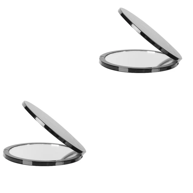 2 piezas Espejo de maquillaje de doble cara portátil plegable transporte mini bolso para niñas