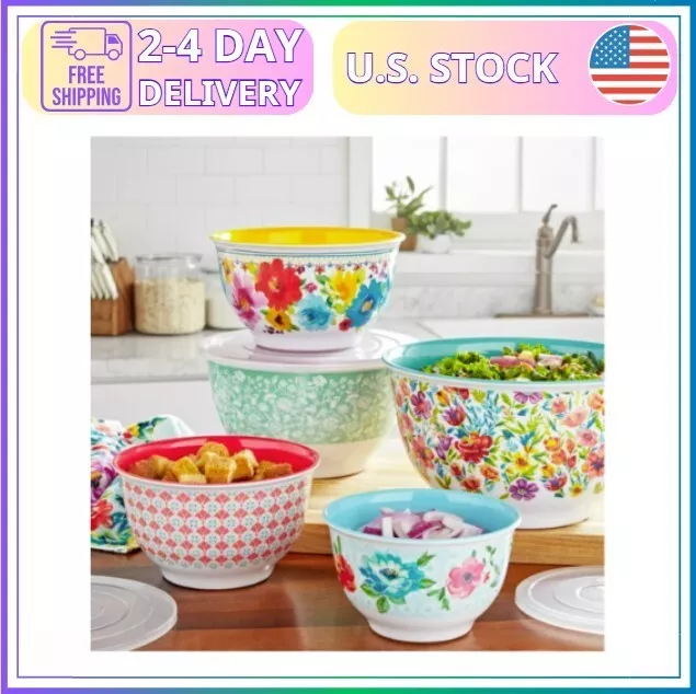 The Pioneer Woman Melamine Mixing Bowl Set, 10-Piece Set (Spring Bouquet)