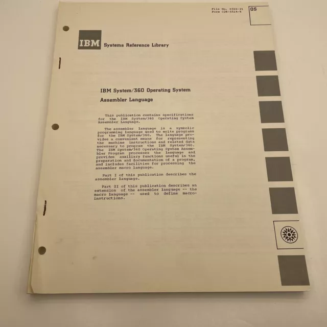 IBM systems reference library 360 Assembler language 1964￼