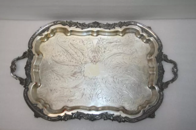1883 F.B. Rogers Silver Co Silverplated Copper XL Footed Butler Tray #2377 11 Lb