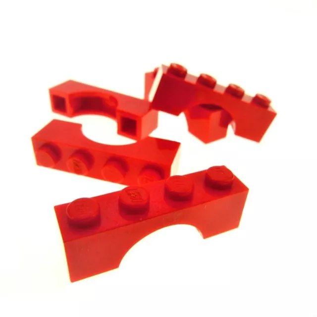 5x Lego Bogenstein 1x4x1 rot Bögen rund Bogen Brücke Burg Castle Arch 365921 365