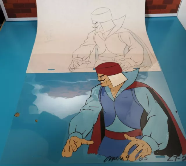RARE 1980s PRODUCTION ANIMATION CELL AND DRAWING HE-MAN MOTU THE KEEPER