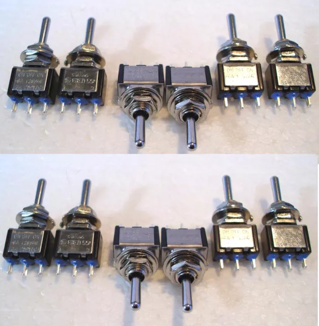 Point Motor Mini Toggle SPDT (on) Off (on) 12 x Switches For Seep Hornby Peco 1s