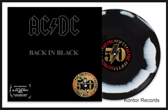 AC/DC "back in black" limited black and white Vinyl LP NEU Album 2024 Reissue