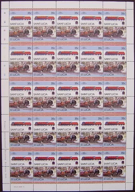 LMS Coronation Class CITY OF GLASGOW Train 50-Stamp Sheet (Leaders of the World)