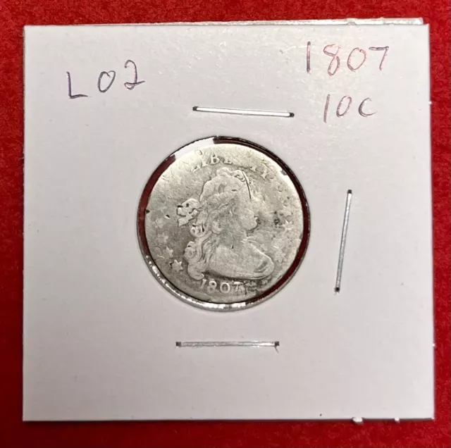 1807 Draped Bust Silver Dime 10C Coin Antique Disme $0.10 US Collection Lot *L02