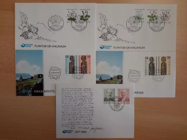 Färöer 1980 kompletter Jahrgang Ersttagsbriefe 48/58 FDC (X98361)