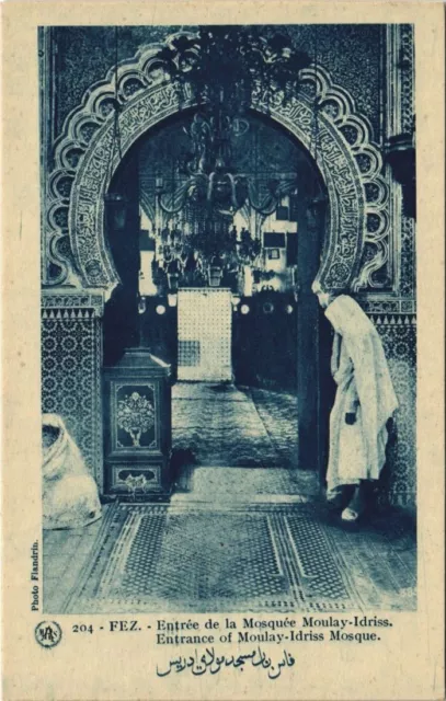 CPA AK MAROC FEZ Entrée de la Mosquée MOULAY-IDRISS Flandrin (37833)