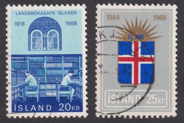 ISLANDA 1968/69 Biblioteca nazionale + rappresentante d'Islanda. Buon usato (p512)