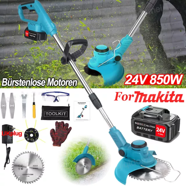 24V Cordless Strimmer Grass Trimmer Electric Tree Garden Edger Cutter 1 Battery