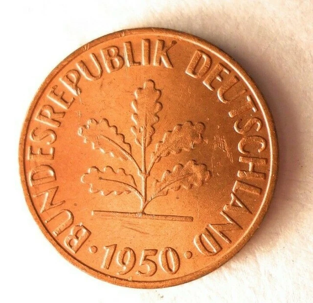 1950 G GERMANY PFENNIG - Excellent Coin - Free Ship - Bargain Bin #305