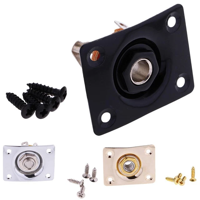 Lot 2 Prises Jack 6.35mm Pour Guitare - Mono Avec Rondelle Et Écrou