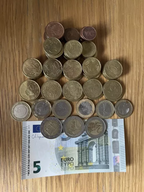 Euro Left Over Holiday Money €30 in a Note & Mixed Coins